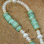 Green Shell Beads Pearl Necklace gembea jewelry