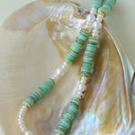 Green Shell Beads Pearl Necklace gembea jewelry