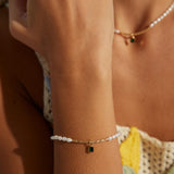 Green Zircon Pendant Pearl Bracelet - Gembea Jewelry