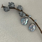 Grey Baroque Pendant Drop Earrings - Gembea Jewelry