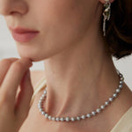 Grey Freshwater Pearl Beaded Necklace - Gembea Jewelry