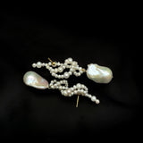 Hand-woven Baroque Pearl Drop Earrings gembea jewelry