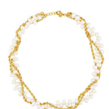 Hand-woven Chain Freshwater Pearl Necklace GEMBEA JEWELRY