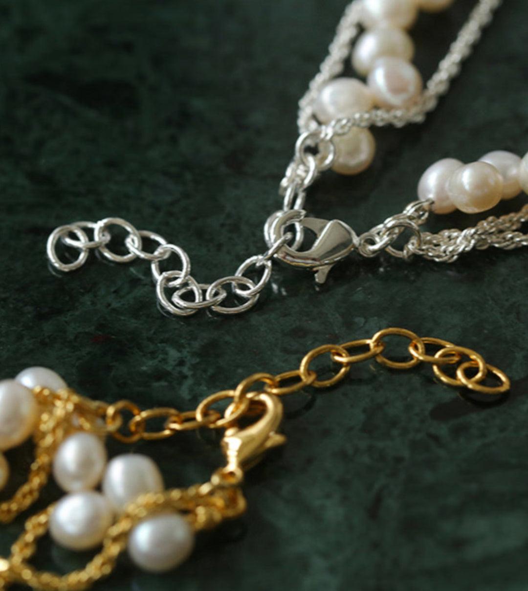 Hand-woven Chain Natural Pearl Necklace - Gembea Jewelry