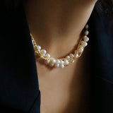 Hand-woven Chain Natural Pearl Necklace - Gembea Jewelry