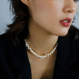 Hand-woven Chain Natural Pearl Necklace - Gembea Jewelry