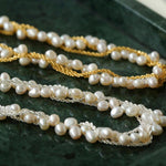 Hand-woven Chain Natural Pearl Necklace - Gembea Jewelry