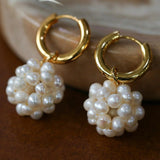 Hand-woven Spherical Pearl Earrings - Gembea Jewelry