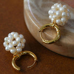 Hand-woven Spherical Pearl Earrings - Gembea Jewelry