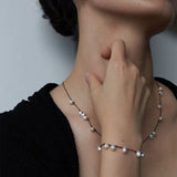 Handmade Black Rope Knotted Pearl Necklace-Gembea Jewelry