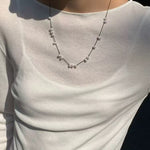 Handmade Black Rope Knotted Pearl Necklace-Gembea Jewelry