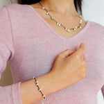 Handmade Black Rope Knotted Pearl Necklace-Gembea Jewelry