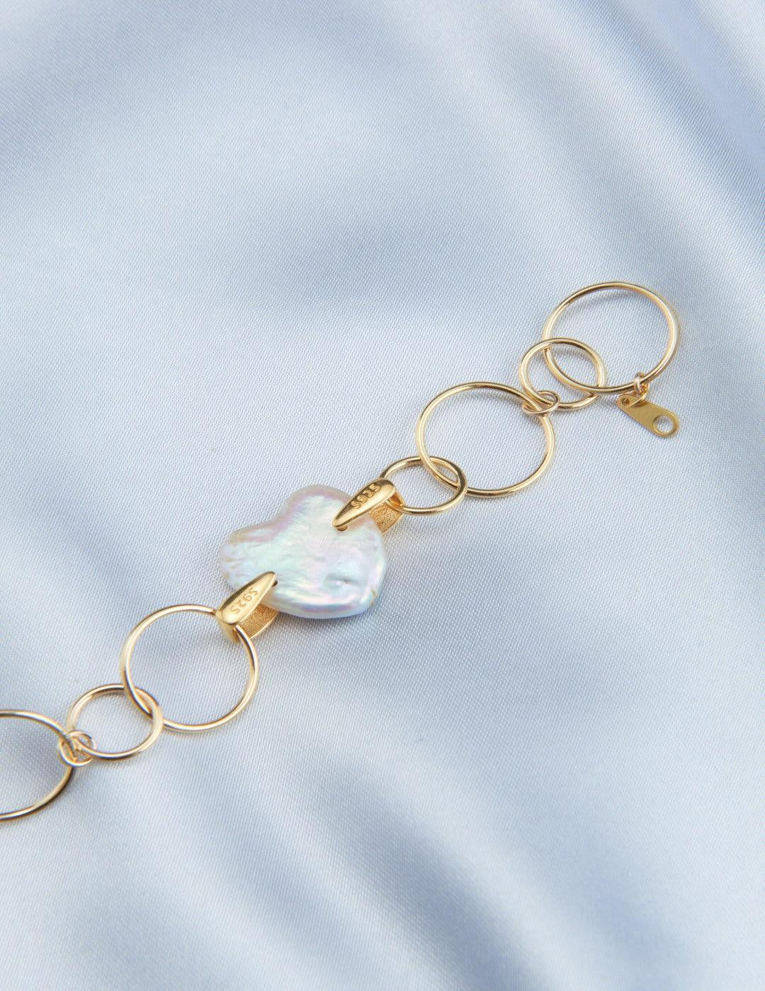 Love Baroque Small Metal Circle Bracelet - Gembea Jewelry