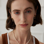 Heart Strawberry Crystal Gold Bean Pearl Necklace - Gembea Jewelry