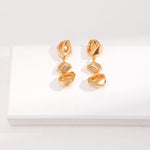 Hollow Diamond Freshwater Pearl Pendant Earrings - Gembea Jewelry