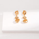 Hollow Diamond Freshwater Pearl Pendant Earrings - Gembea Jewelry