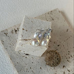 Baroque Pearl Zircon Stud Earrings