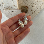 Baroque Pearl Zircon Stud Earrings