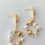 Pearl Circle Drop Earrings