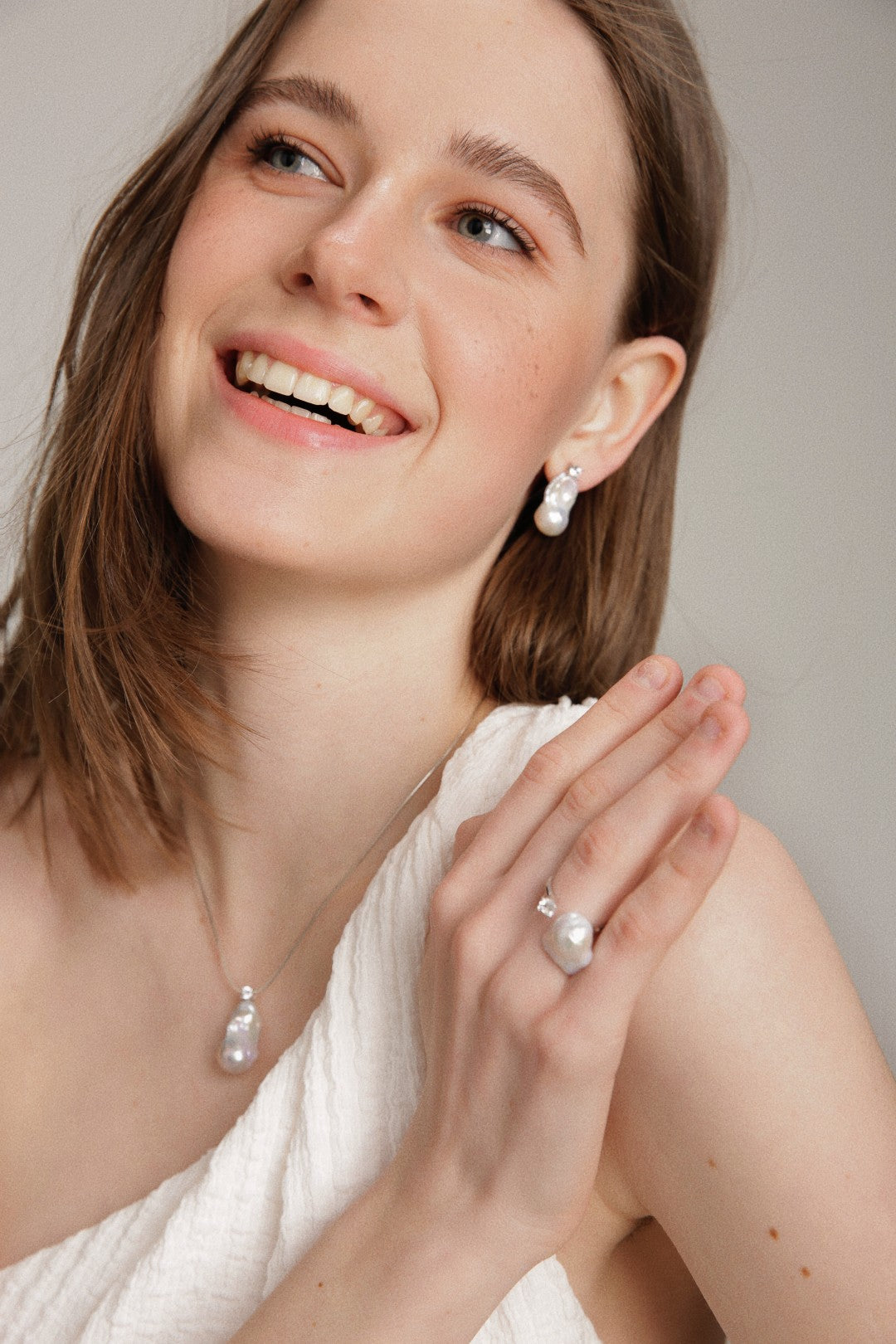 Gembea Jewelry Baroque Pearl Zircon Ring