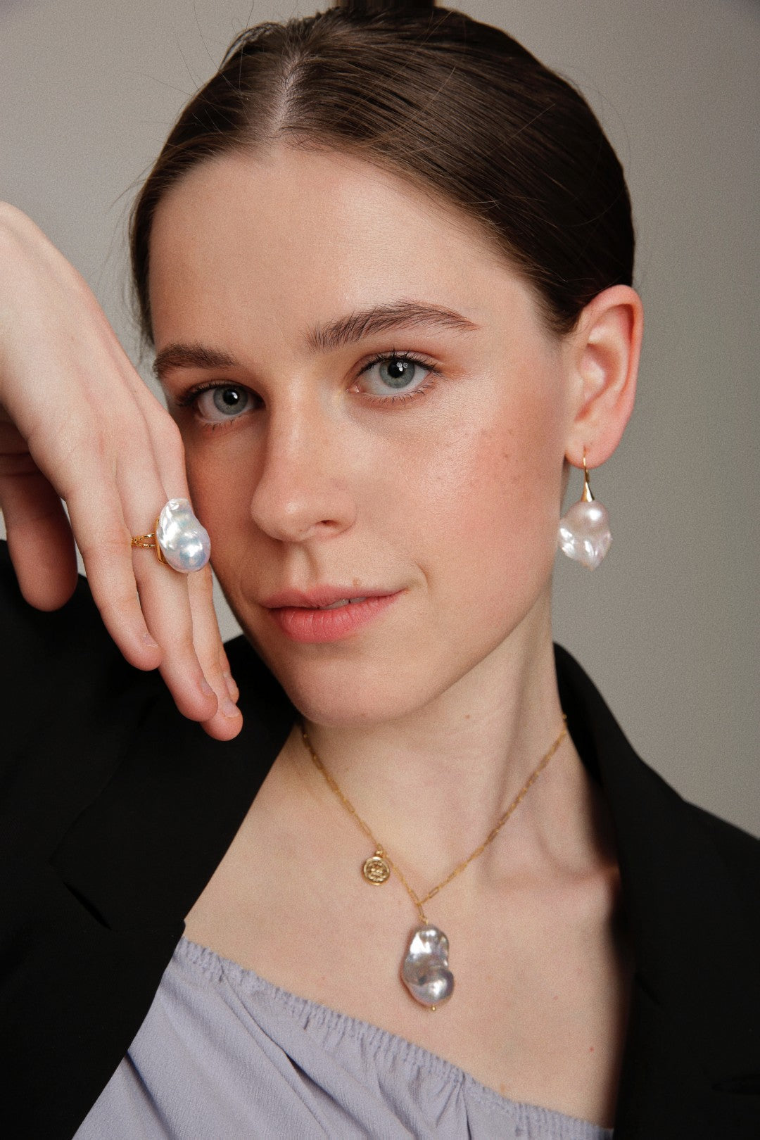 Gembea Jewelry Baroque Pearl Drop Ear Hook Earrings