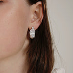 Gembea Jewelry Baroque Pearl Zircon Stud Earrings