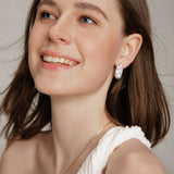 Gembea Jewelry Baroque Pearl Zircon Stud Earrings