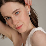 Gembea Jewelry Baroque Pearl Zircon Stud Earrings