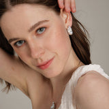 Gembea Jewelry Baroque Pearl Zircon Stud Earrings