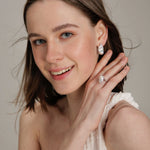Gembea Jewelry Baroque Pearl Zircon Stud Earrings