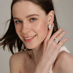 Gembea Jewelry Baroque Pearl Zircon Stud Earrings