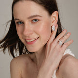 Gembea Jewelry Baroque Pearl Zircon Stud Earrings