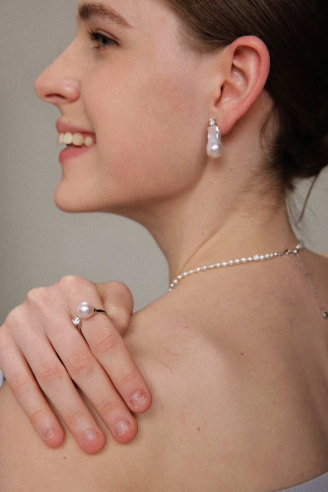 Gembea Jewelry Freshwater Pearl Zircon Ring