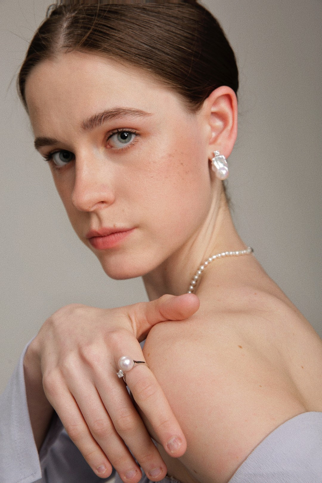 Gembea Jewelry Freshwater Pearl Zircon Ring