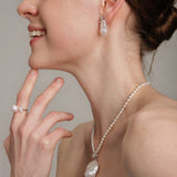 Gembea Jewelry Freshwater Pearl Zircon Ring