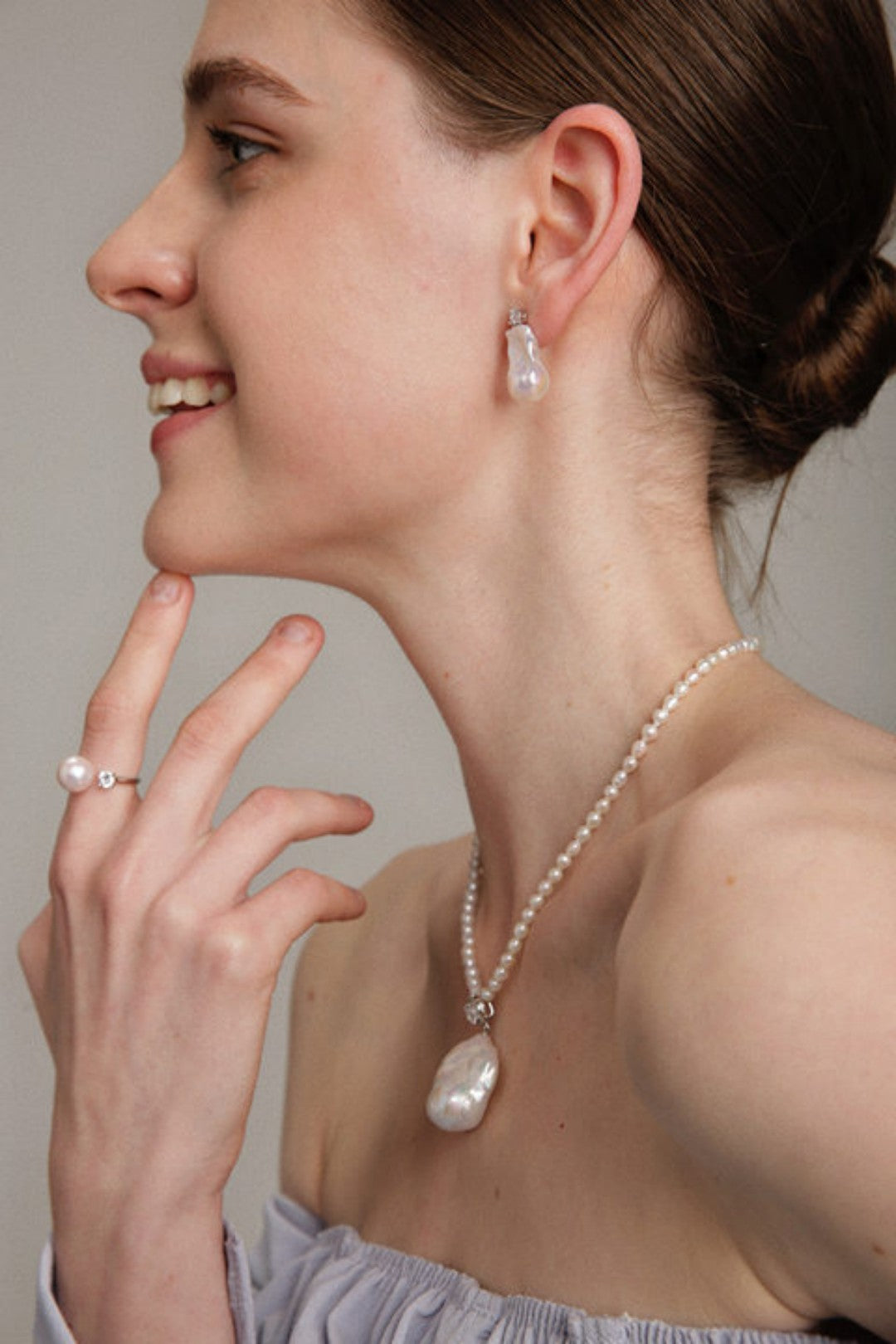 Gembea Jewelry Freshwater Pearl Zircon Ring