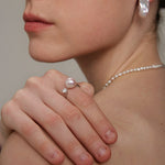 Gembea Jewelry Freshwater Pearl Zircon Ring
