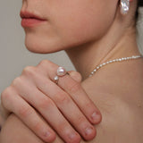 Gembea Jewelry Freshwater Pearl Zircon Ring