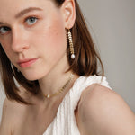 Gembea Jewelry Love and the City Leaf Pearl Earrings