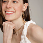 Gembea Jewelry Love and the City Leaf Pearl Earrings
