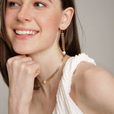 Gembea Jewelry Love and the City Leaf Pearl Earrings