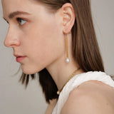 Gembea Jewelry Love and the City Leaf Pearl Earrings