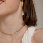 Gembea Jewelry Love and the City Leaf Pearl Earrings