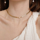 Gembea Jewelry Love and the City Leaf Choker Necklace