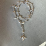 Gembea Jewelry Long Baroque Pearl Cross Necklace