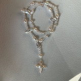 Gembea Jewelry Long Baroque Pearl Cross Necklace