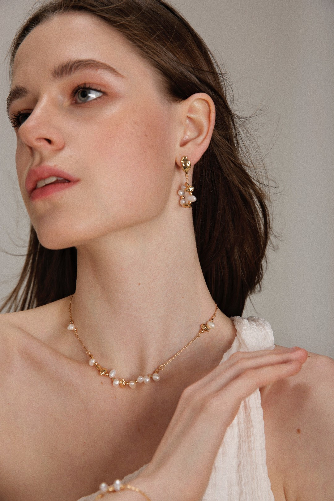 Gembea jewelry Gold Chain Pearl Necklace