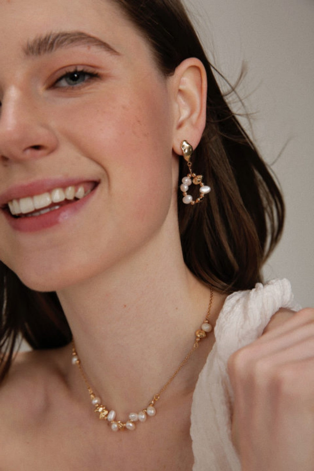 Gembea jewelry Gold Chain Pearl Necklace