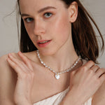 Gembea JewelryLove Pendant Shaped Baroque Pearl Beaded Necklace