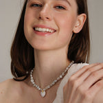 Gembea JewelryLove Pendant Shaped Baroque Pearl Beaded Necklace